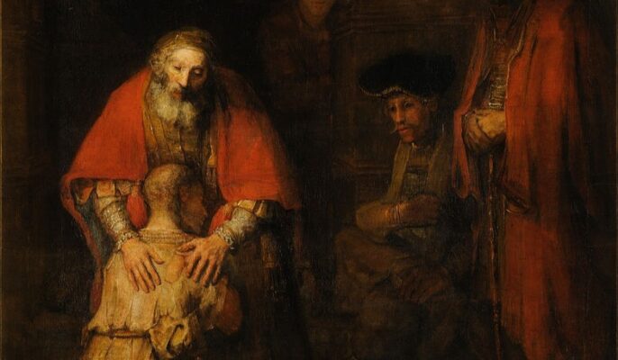 Rembrandt, Ritorno del figliol prodigo, particolare, 1668 ca., Museo dell’Ermitage, San Pietroburgo – Wikimedia Commons