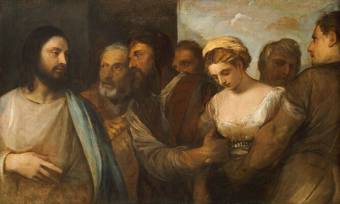 Tiziano, Cristo e l’adultera, 1512-1515, Kunsthistorisches Museum, Vienna – Wikimedia Commons